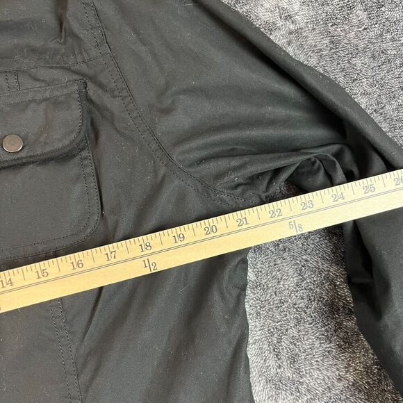 Barbour Waxed Cotton Full Zip Mock Neck Jacket Black Utility Tartan Lined 10 - Picture 6 of 15